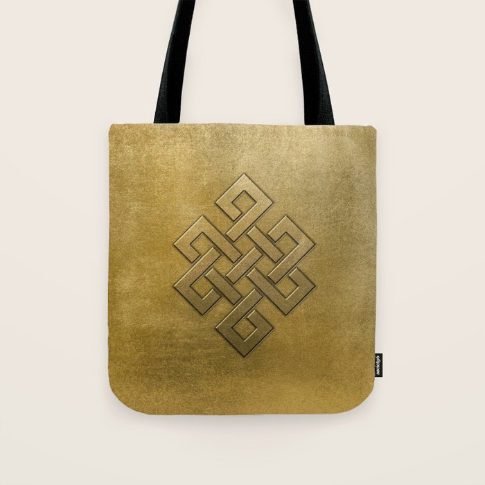 Golden Embossed Endless Knot Tote Bag Gallery Image 1