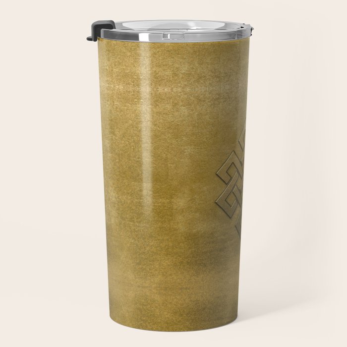 Golden Embossed Endless Knot Travel Mug Gallery Image 3