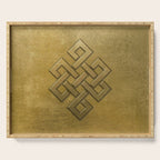 Golden Embossed Endless Knot Serving Tray Gallery Image 1