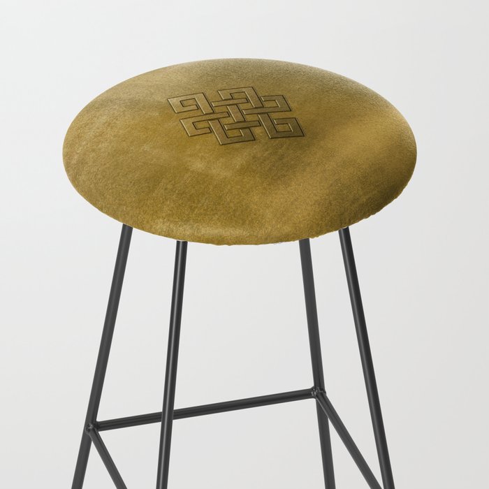 Golden Embossed Endless Knot Stool Gallery Image 2