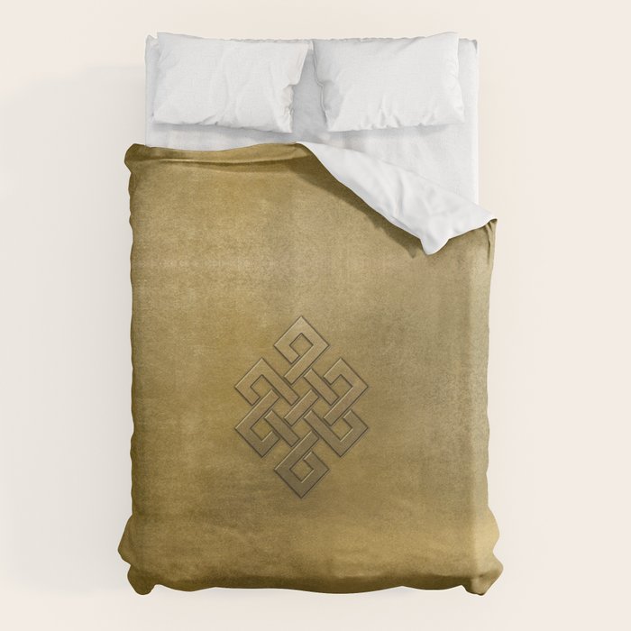 Golden Embossed Endless Knot Duvet Cover Gallery Image 6