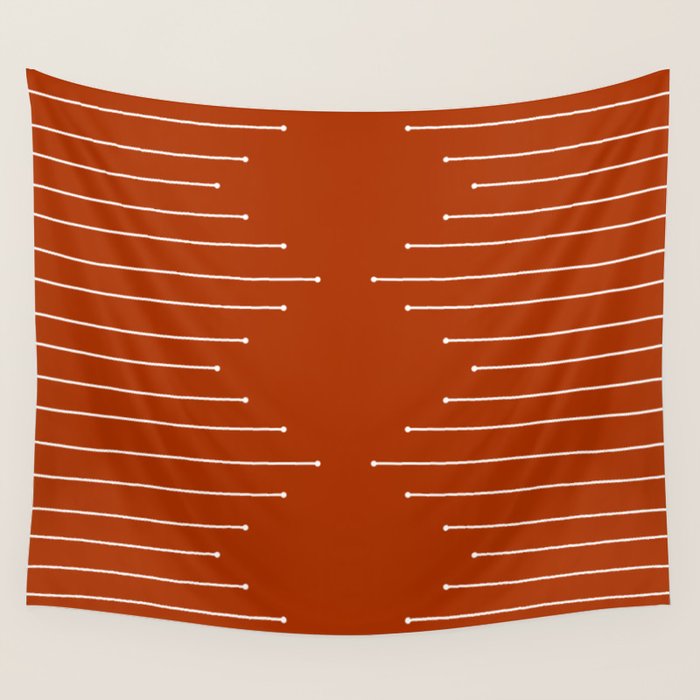 Terracotta geometric pattern Wall Tapestry Gallery Image 1