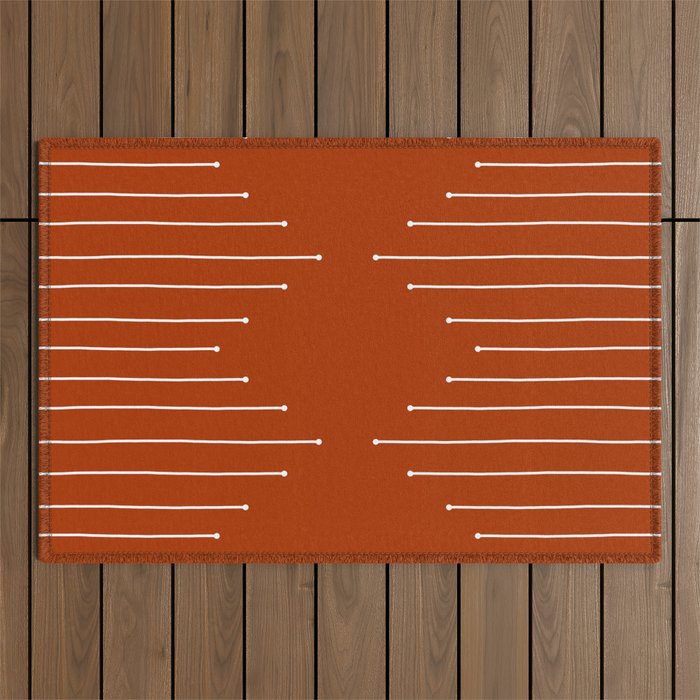 Terracotta geometric pattern Outdoor Rug Gallery Image 1