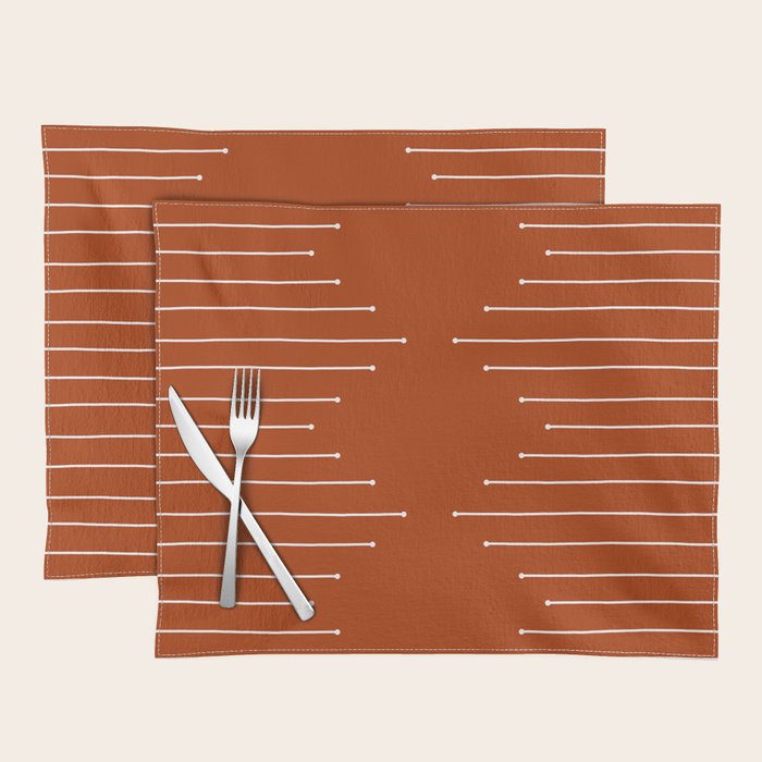 Terracotta geometric pattern Placemat Gallery Image 1