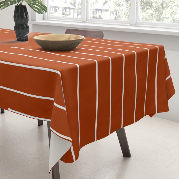 Terracotta geometric pattern Tablecloth Gallery Image 3