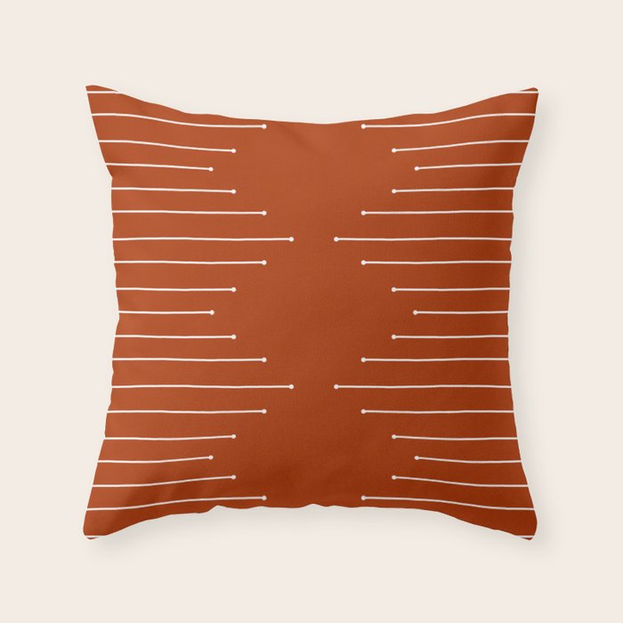 Terracotta geometric pattern Throw Pillow Gallery Image 6