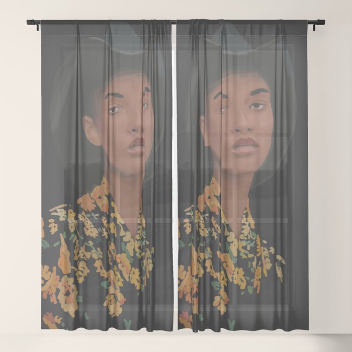 Girl Portrait 21 Window Curtain Gallery Image 3
