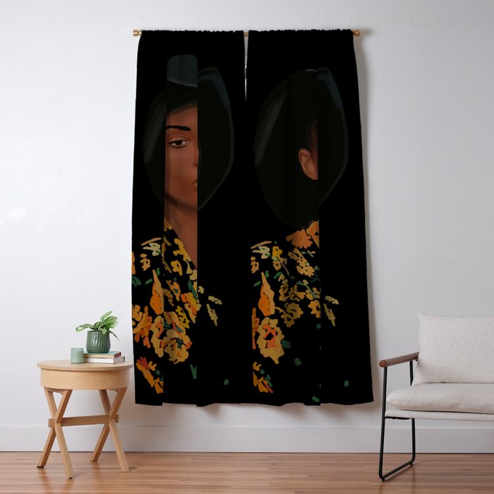 Girl Portrait 21 Window Curtain Gallery Image 1