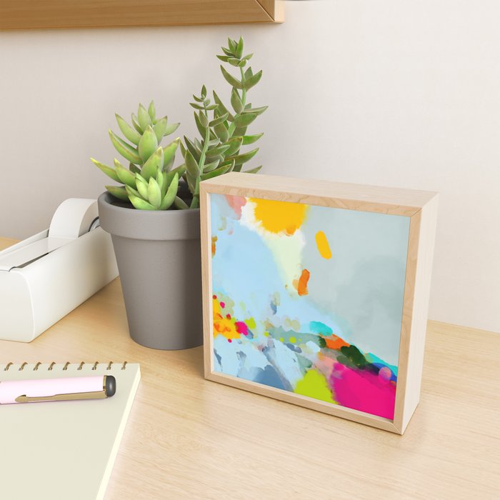 pink hill with sun ray Mini Art Print Gallery Image 2