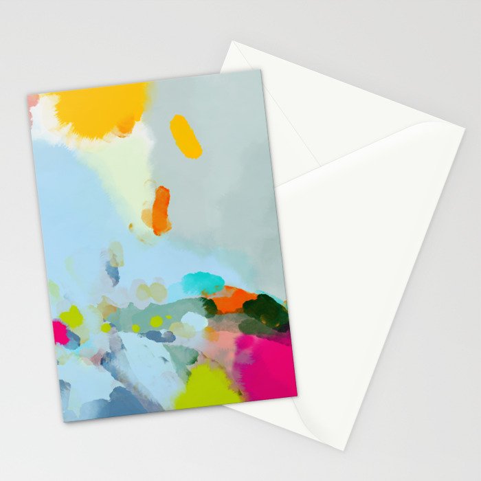 pink hill with sun ray Stationery Card Gallery Image 2