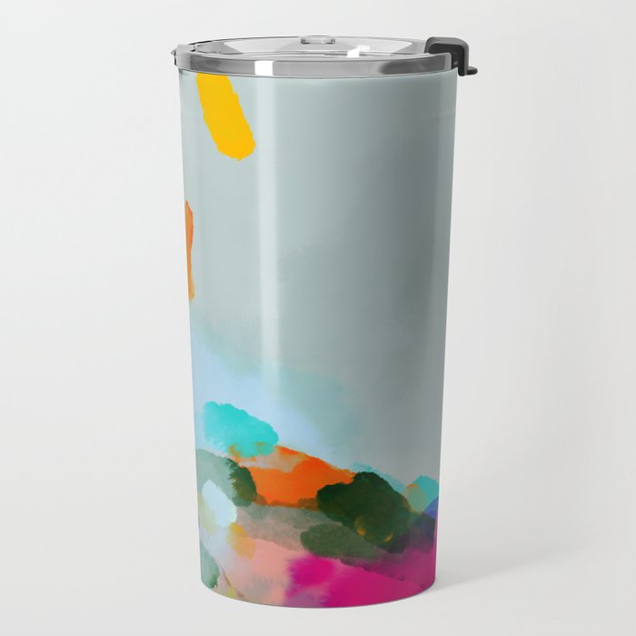 pink hill with sun ray Travel Mug Gallery Image 2