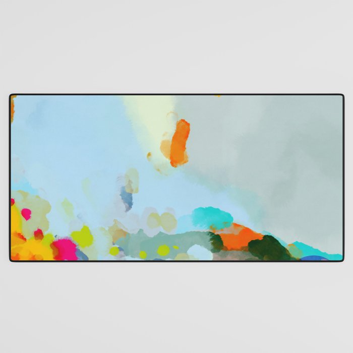 pink hill with sun ray Desk Mat Gallery Image 3