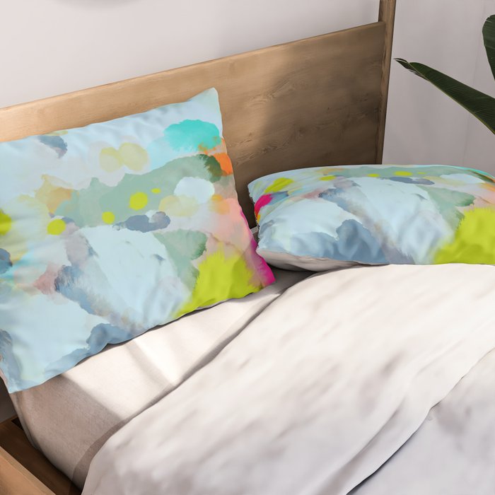 pink hill with sun ray Pillow Sham Gallery Image 2