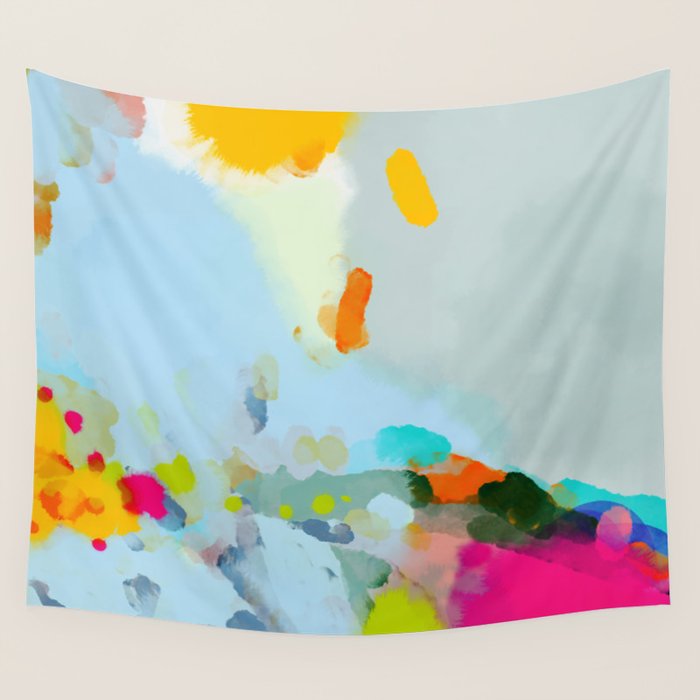pink hill with sun ray Wall Tapestry Gallery Image 4