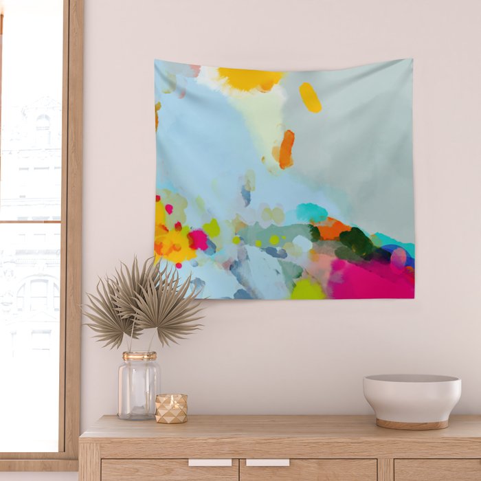 pink hill with sun ray Wall Tapestry Gallery Image 2