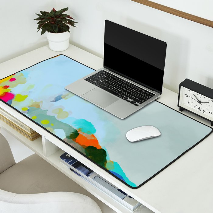 pink hill with sun ray Desk Mat Gallery Image 2
