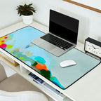 pink hill with sun ray Desk Mat Gallery Image 2