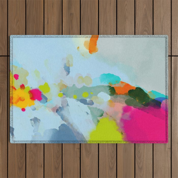 pink hill with sun ray Outdoor Rug Gallery Image 1