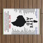 Live Aid 1985 Vintage JFK & Wembley Stadium Concert Festival Gig Advertising Music Poster Outdoor Rug Gallery Image 1