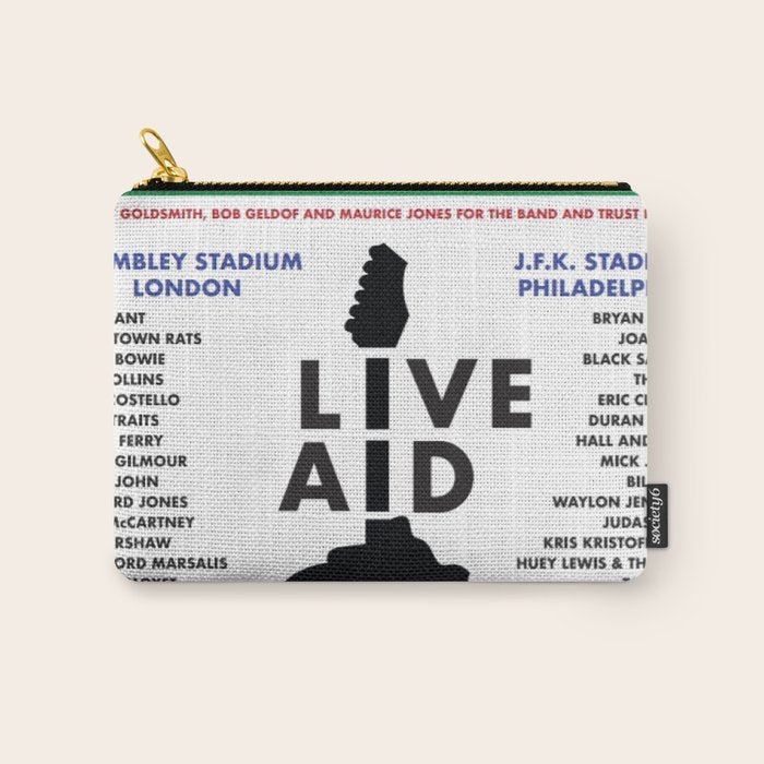 Live Aid 1985 Vintage JFK & Wembley Stadium Concert Festival Gig Advertising Music Poster Carry All Pouch Gallery Image 1