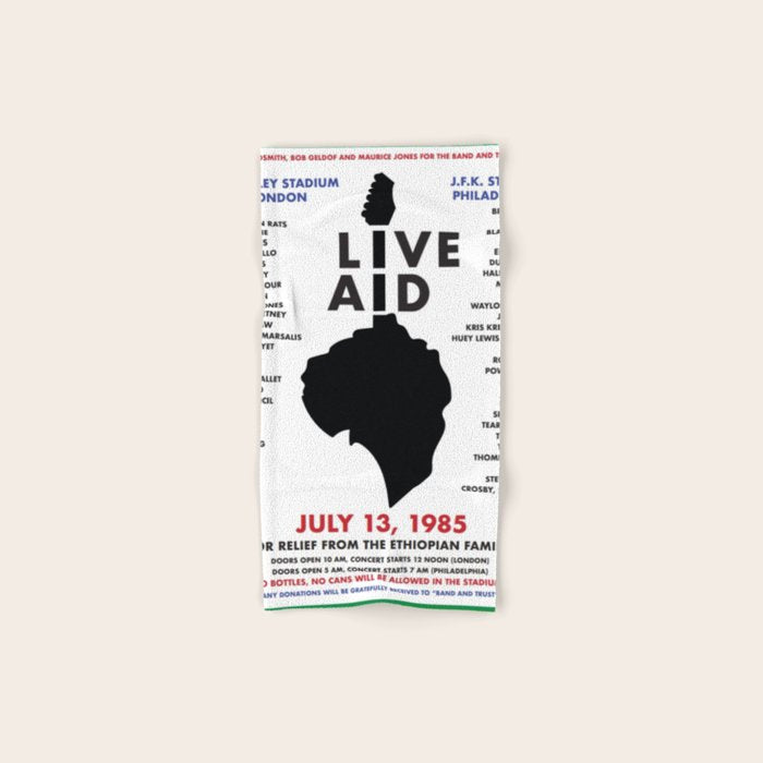 Live Aid 1985 Vintage JFK & Wembley Stadium Concert Festival Gig Advertising Music Poster Bath Towel Gallery Image 1