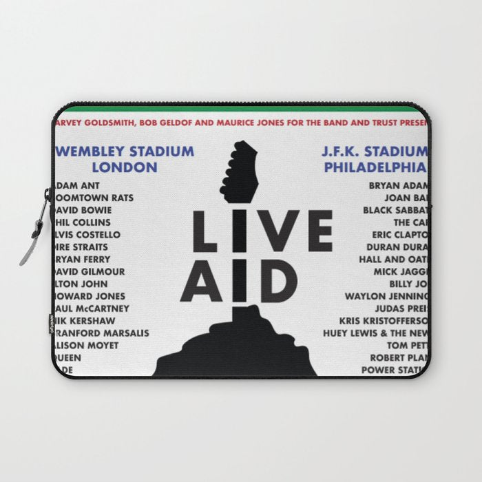 Live Aid 1985 Vintage JFK & Wembley Stadium Concert Festival Gig Advertising Music Poster Laptop Sleeve Gallery Image 1