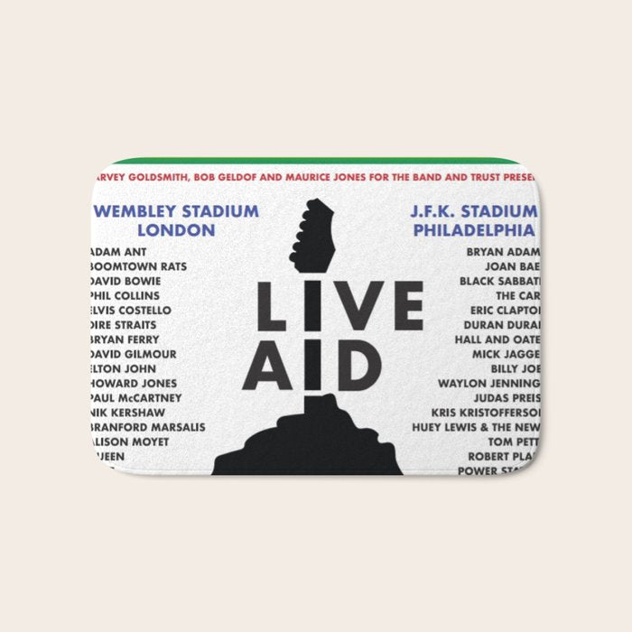 Live Aid 1985 Vintage JFK & Wembley Stadium Concert Festival Gig Advertising Music Poster Bath Mat Gallery Image 1