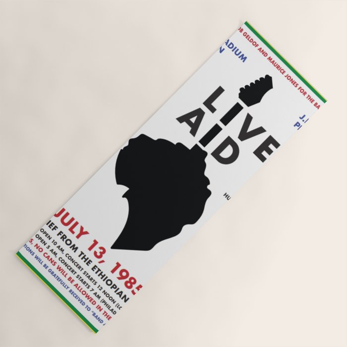 Live Aid 1985 Vintage JFK & Wembley Stadium Concert Festival Gig Advertising Music Poster Yoga Mat Gallery Image 1