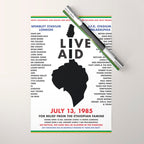 Live Aid 1985 Vintage JFK & Wembley Stadium Concert Festival Gig Advertising Music Poster Wrapping Paper Gallery Image 1