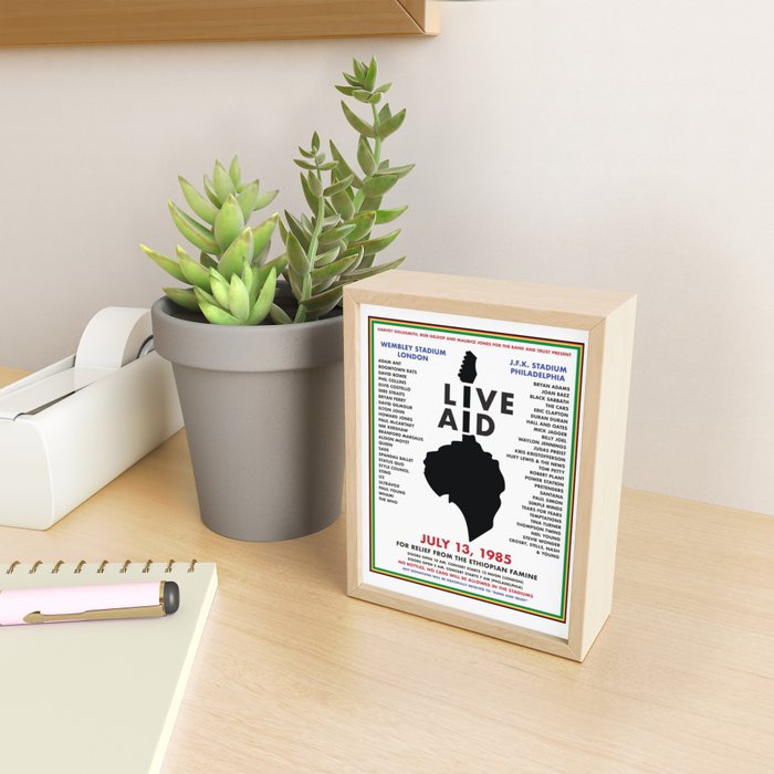 Live Aid 1985 Vintage JFK & Wembley Stadium Concert Festival Gig Advertising Music Poster Mini Art Print Gallery Image 2