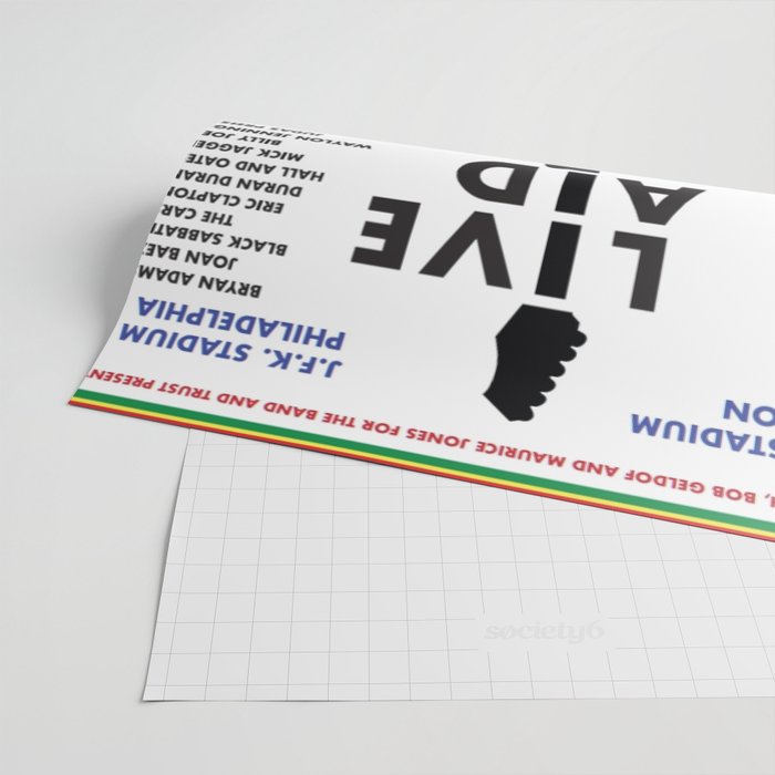 Live Aid 1985 Vintage JFK & Wembley Stadium Concert Festival Gig Advertising Music Poster Wrapping Paper Gallery Image 2