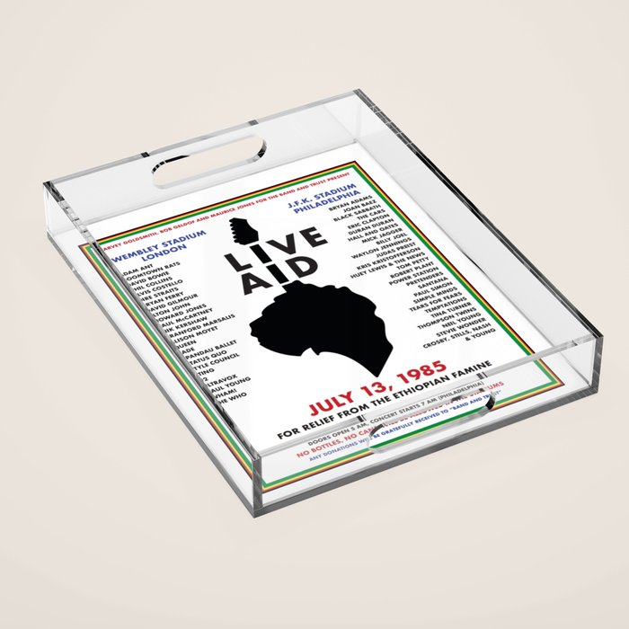 Live Aid 1985 Vintage JFK & Wembley Stadium Concert Festival Gig Advertising Music Poster Acrylic Tray Gallery Image 1