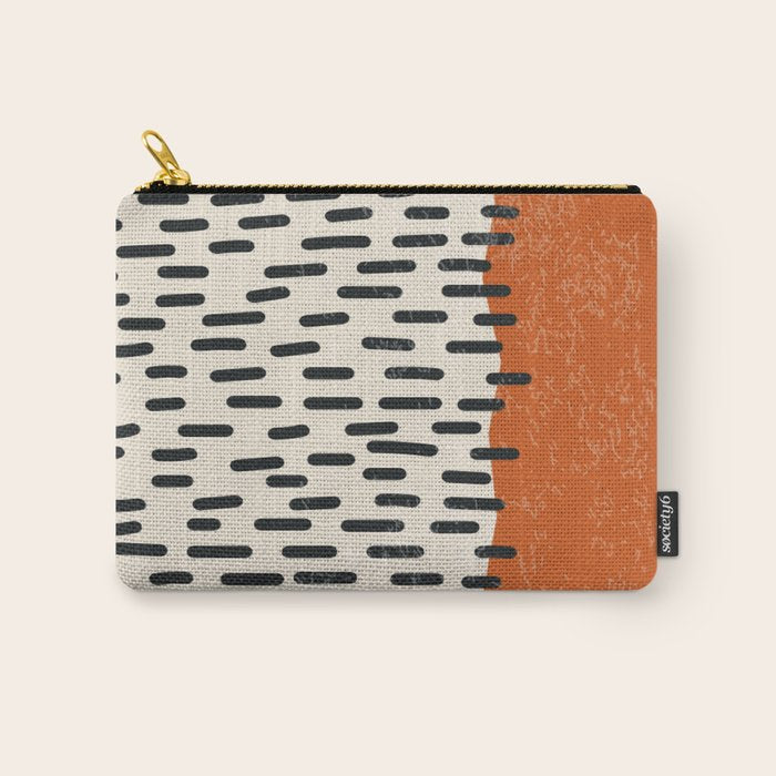 Mid Century Modern Minimalist Rothko Inspired Color Field Red Rain With Lines Geometric Style Carry All Pouch Gallery Image 1