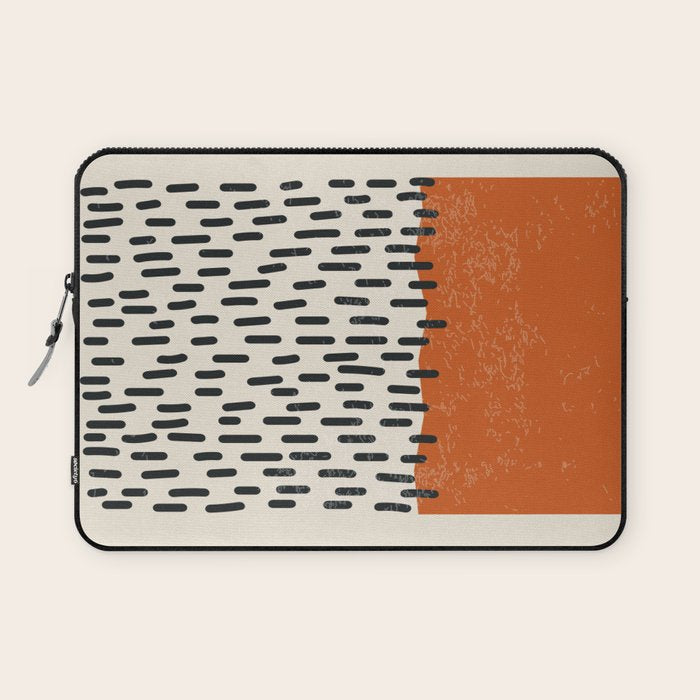 Mid Century Modern Minimalist Rothko Inspired Color Field Red Rain With Lines Geometric Style Laptop Sleeve Gallery Image 1