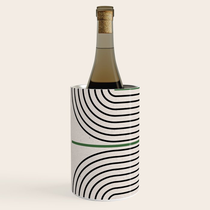 Green Beige Black Lines Wine Chiller Gallery Image 2