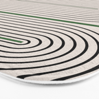 Green Beige Black Lines Bath Mat Gallery Image 3