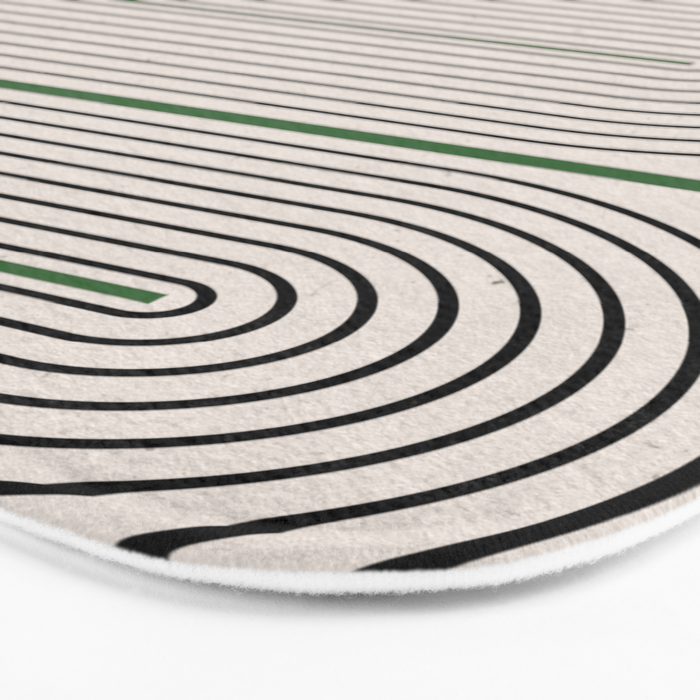 Green Beige Black Lines Bath Mat Gallery Image 3