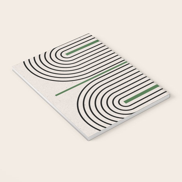 Green Beige Black Lines Notebook Gallery Image 3