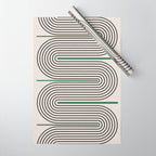 Green Beige Black Lines Wrapping Paper Gallery Image 1