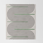Green Beige Black Lines Throw Blanket Gallery Image 2
