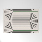 Green Beige Black Lines Welcome Mat Gallery Image 1