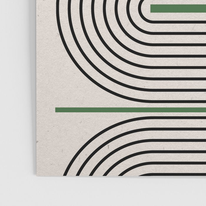 Green Beige Black Lines Poster Gallery Image 3