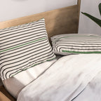 Green Beige Black Lines Pillow Sham Gallery Image 2