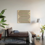 Green Beige Black Lines Wood Wall Art Gallery Image 2
