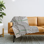 Green Beige Black Lines Throw Blanket Gallery Image 1