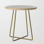 Green Beige Black Lines Side Table Gallery Image 1