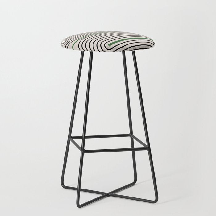 Green Beige Black Lines Stool Gallery Image 1