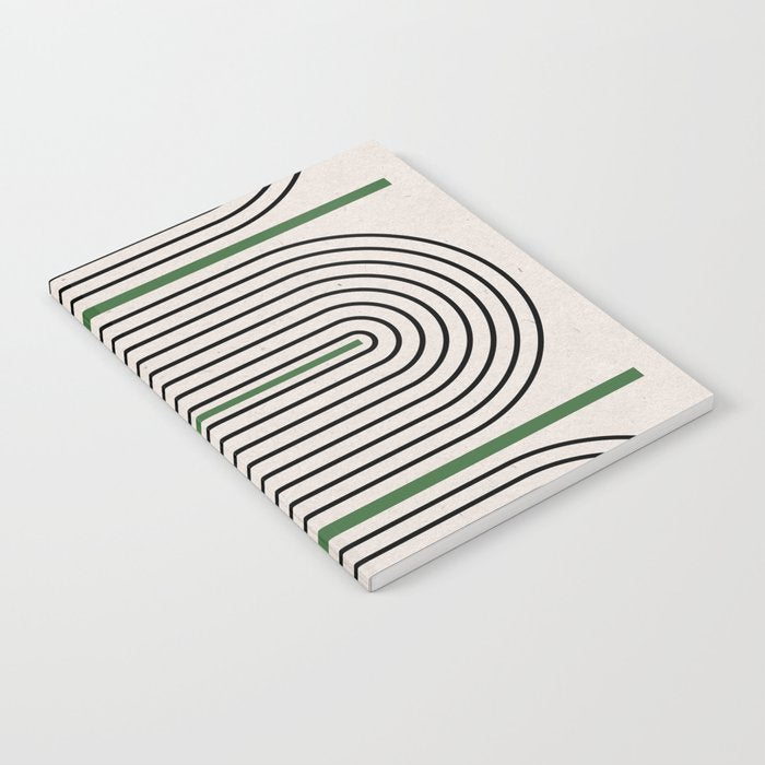 Green Beige Black Lines Notebook Gallery Image 2