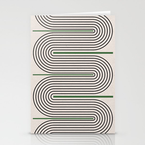 Green Beige Black Lines Stationery Card Gallery Image 1