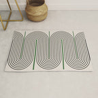 Green Beige Black Lines Rug Gallery Image 1